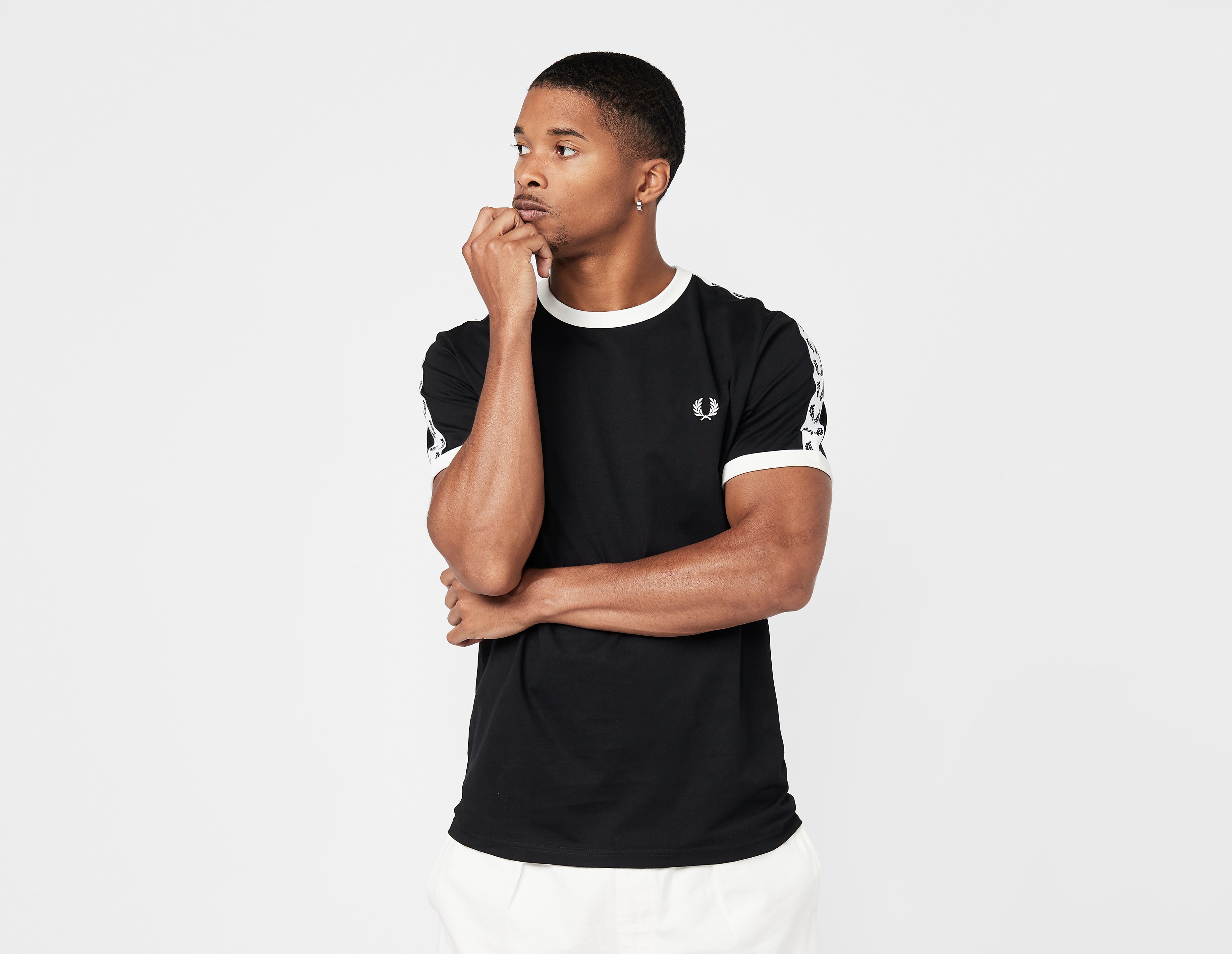 Fred Perry Maglietta Taped Ringer, nero