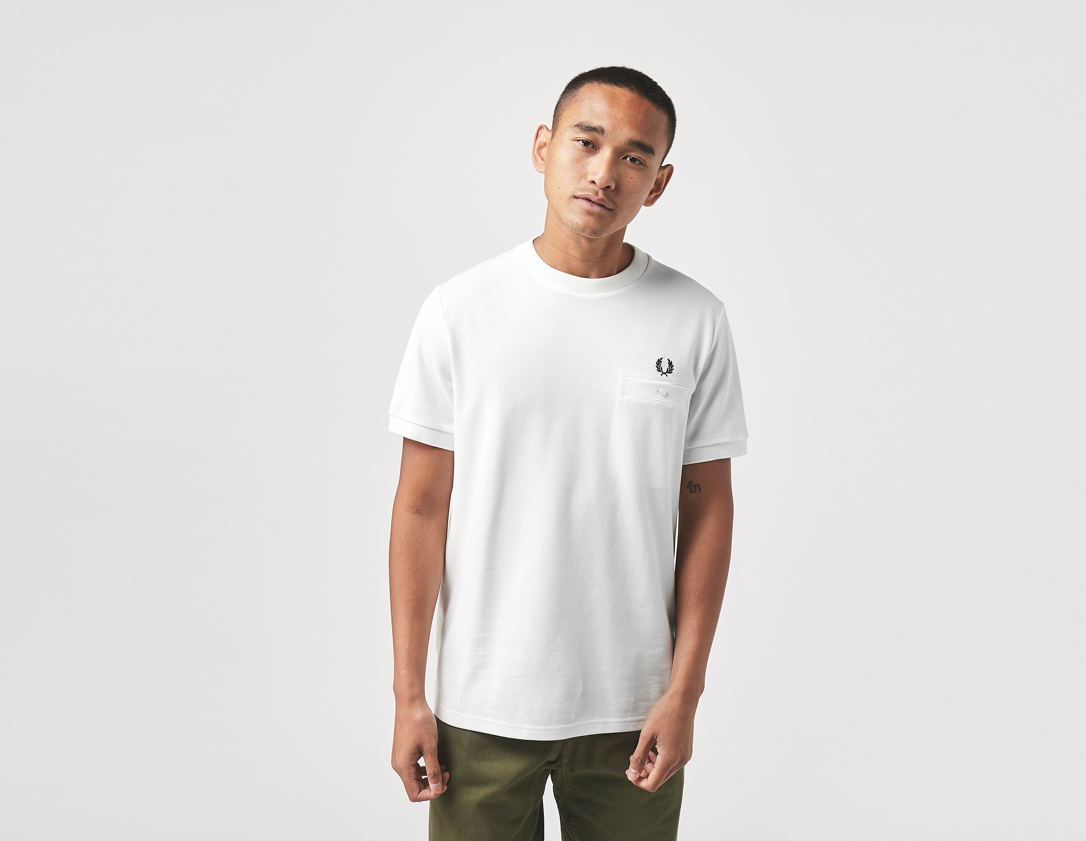 Fred Perry Maglietta Pocket Pique, bianco