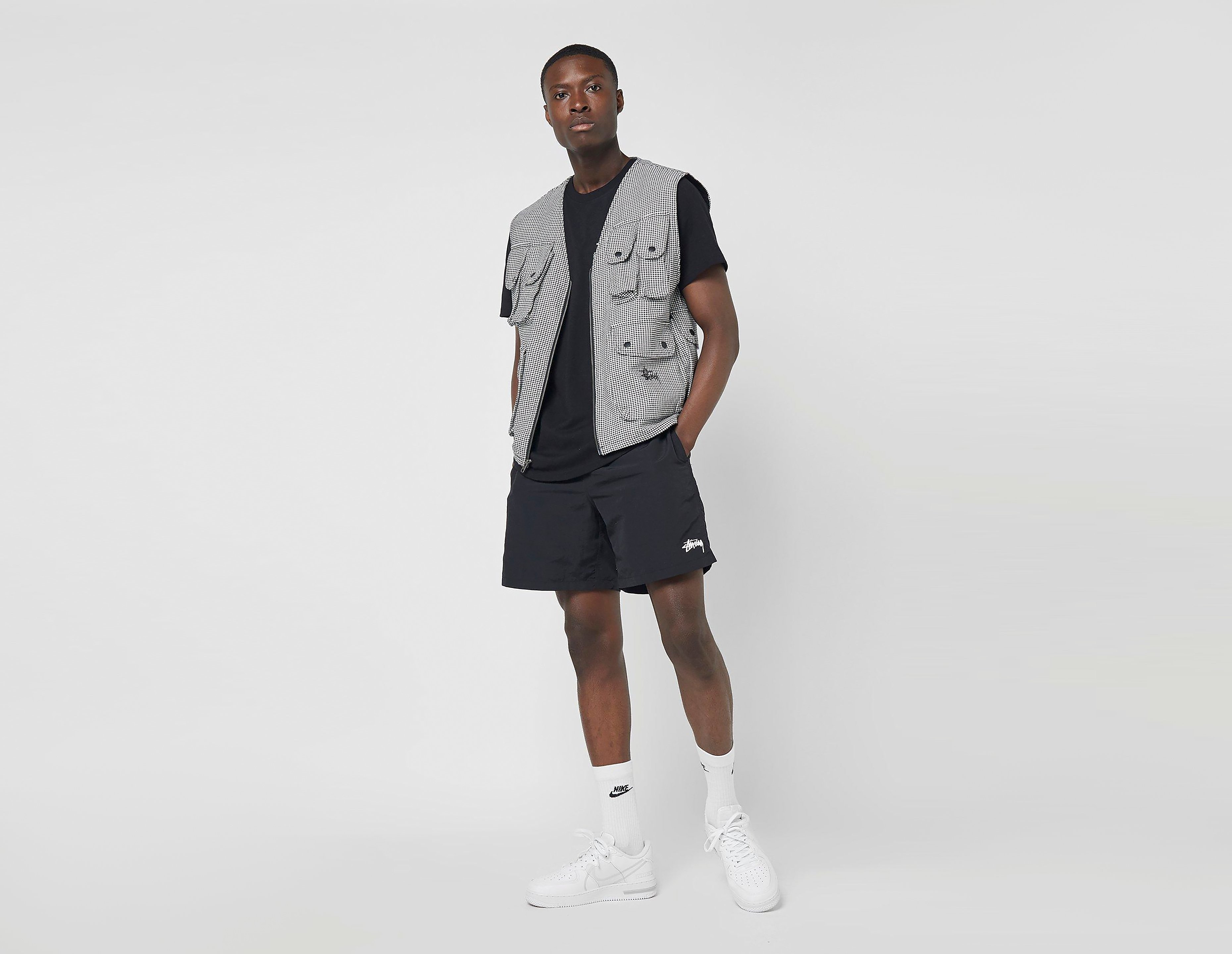 Stussy Houndstooth Work Vest, noir