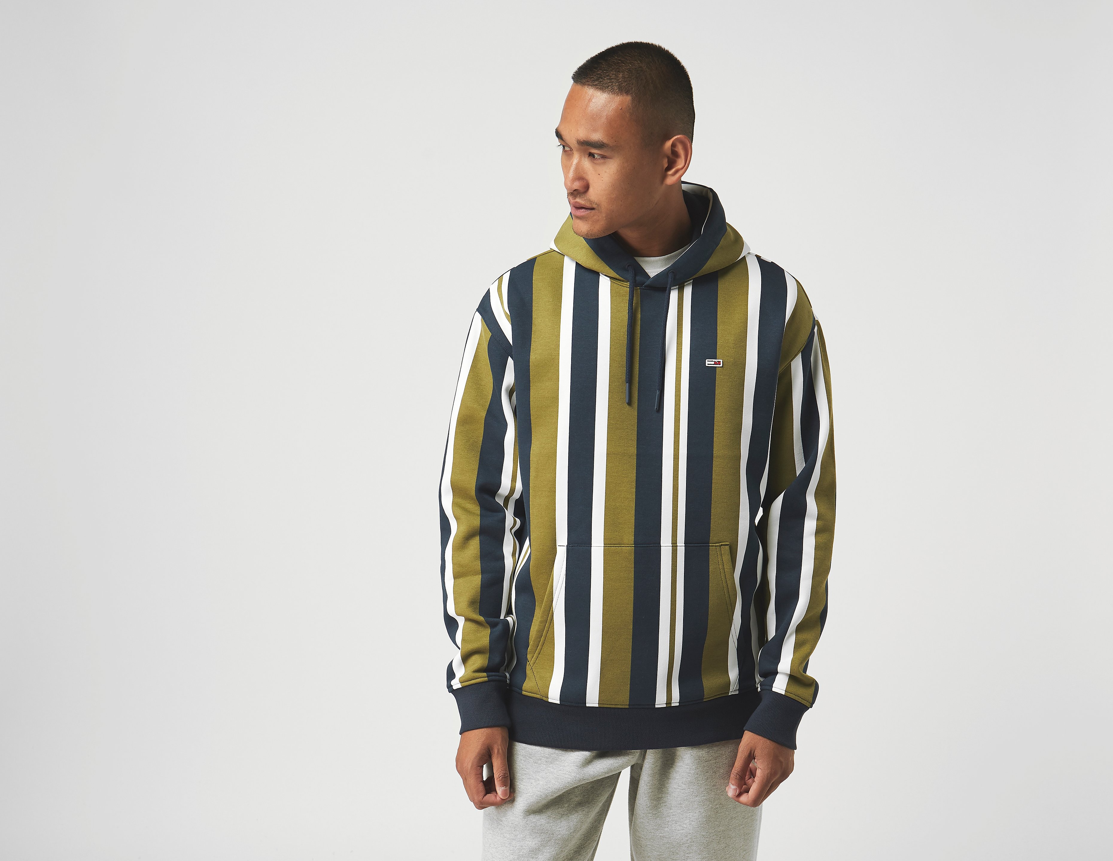 Tommy Jeans Felpa con cappuccio Vertical Stripe, verde