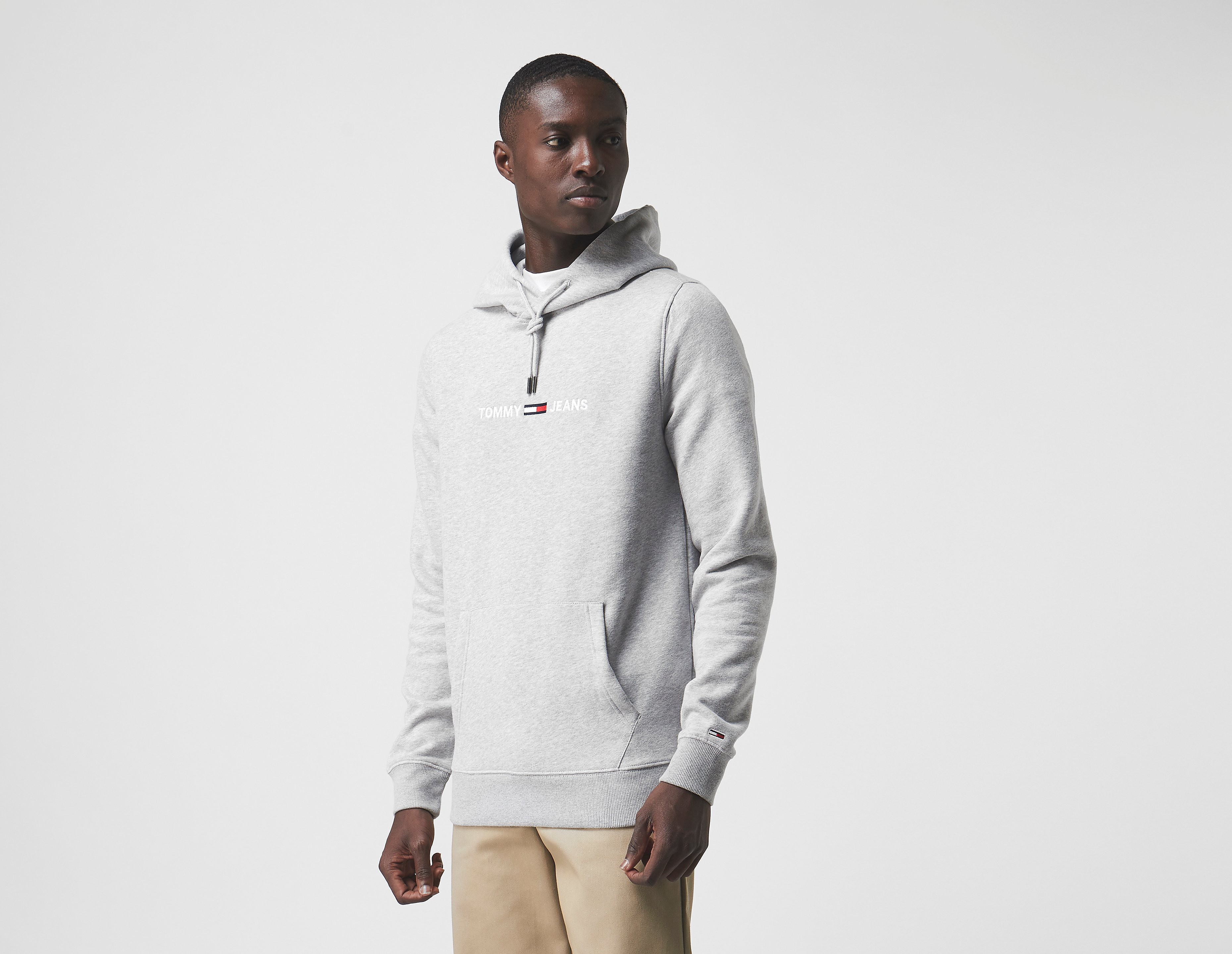 Tommy Jeans Felpa con cappuccio Straight Logo, grigio