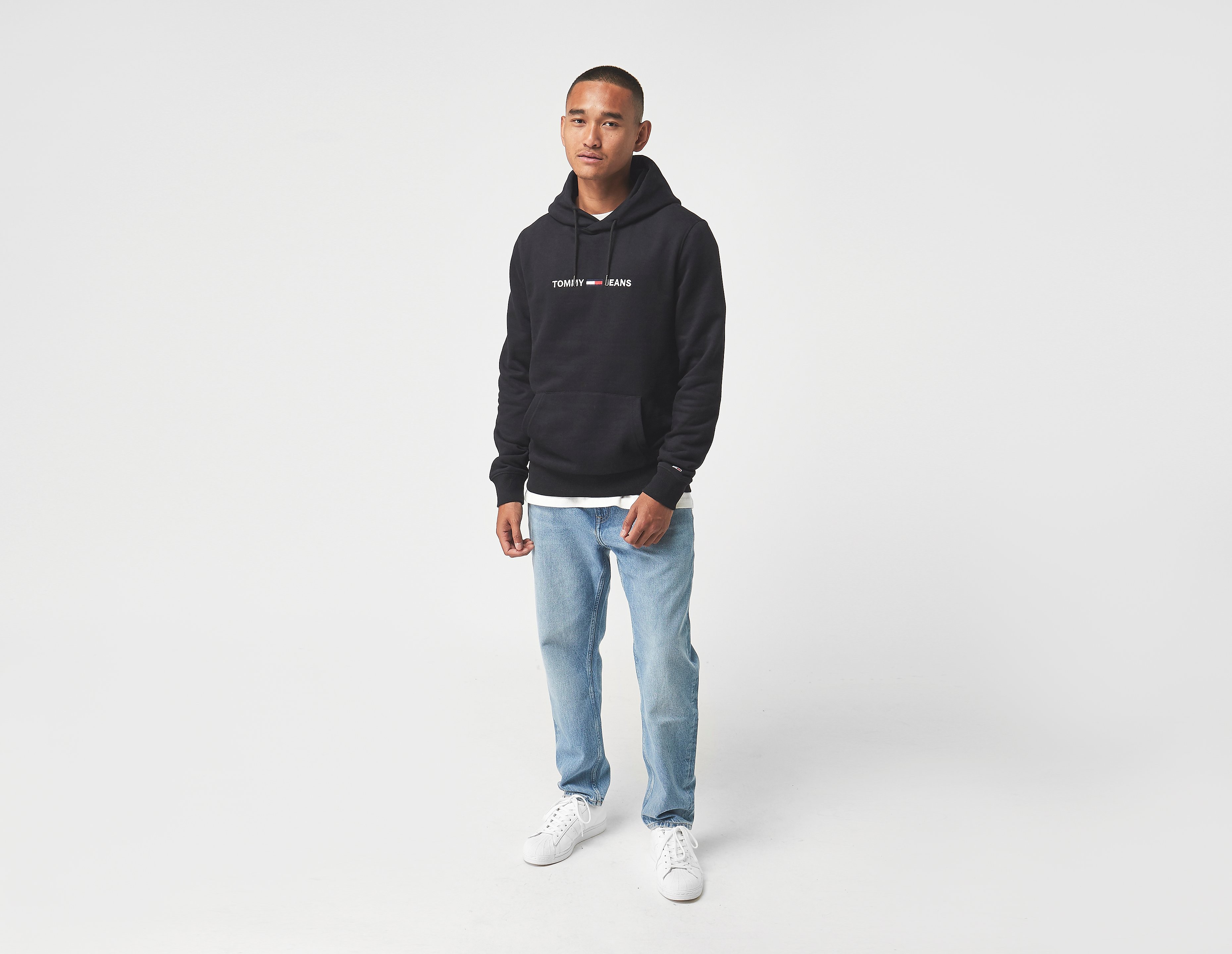 Tommy Jeans Felpa con cappuccio Straight Logo, nero