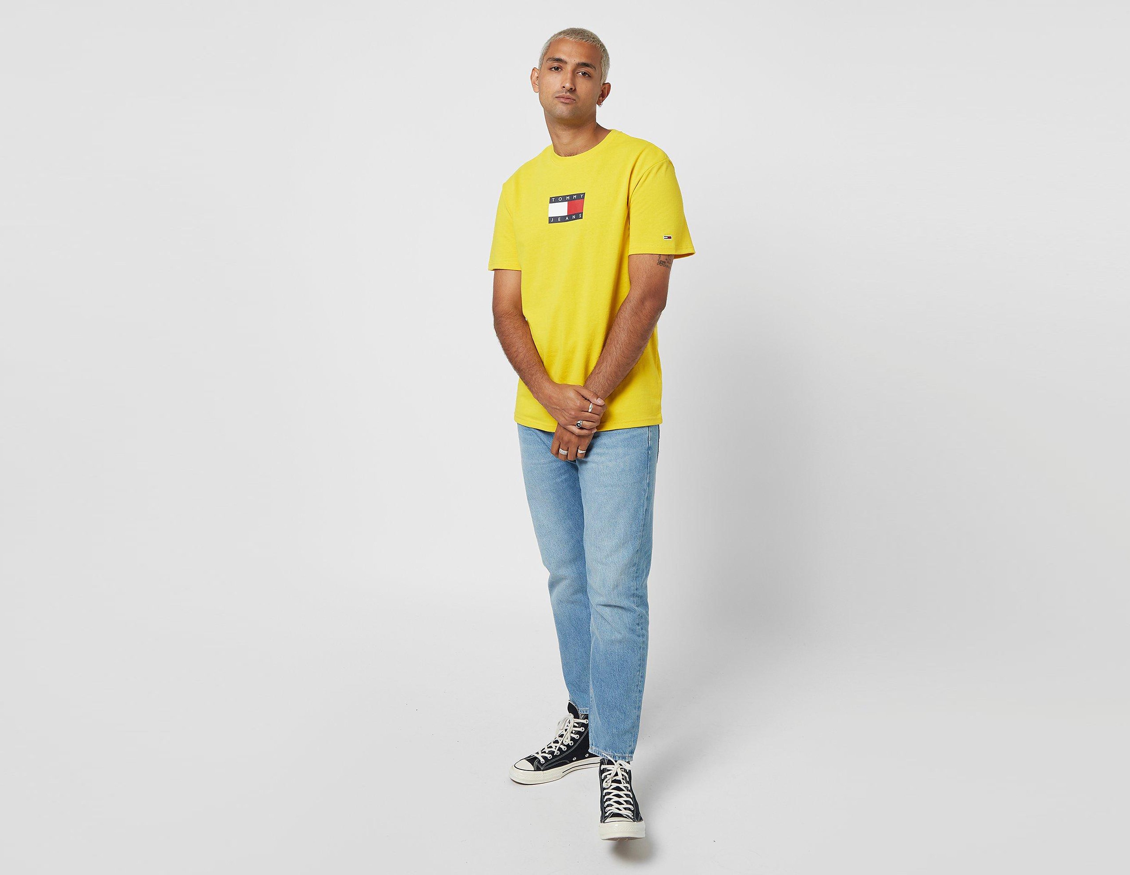 Tommy Jeans Maglietta Flag Badge in cotone organico, giallo