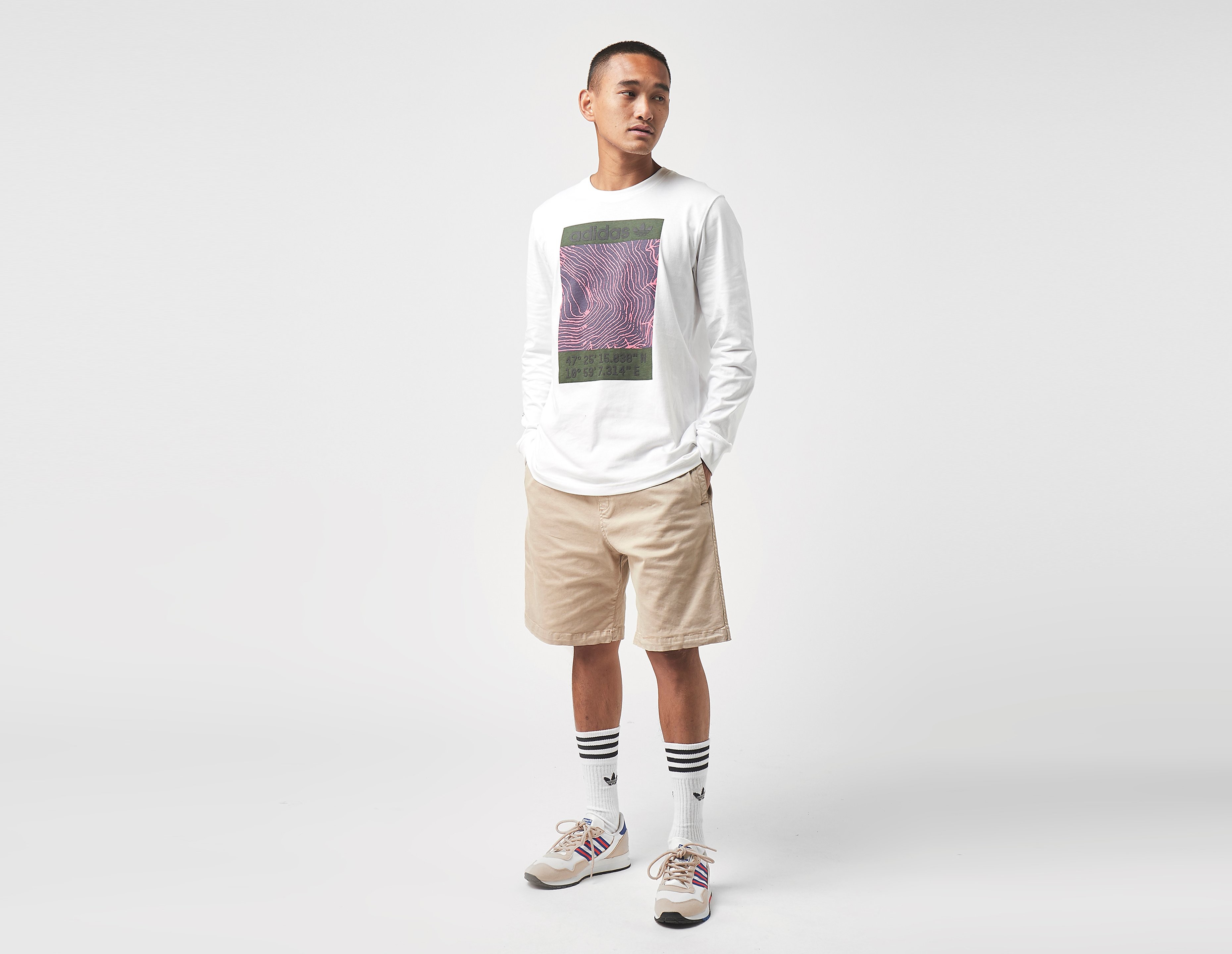 adidas Originals Maglietta Long Sleeve Adventure, bianco