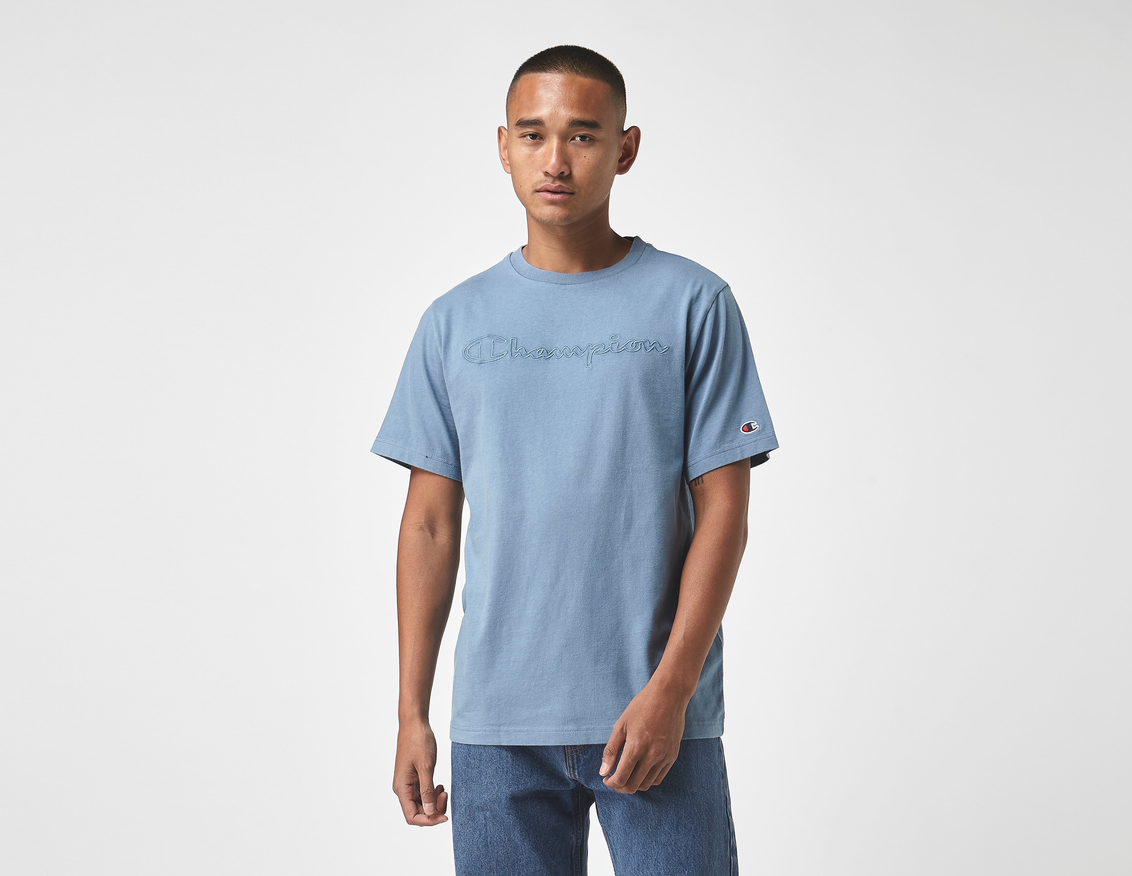 Champion Wash Script T-Shirt, celeste