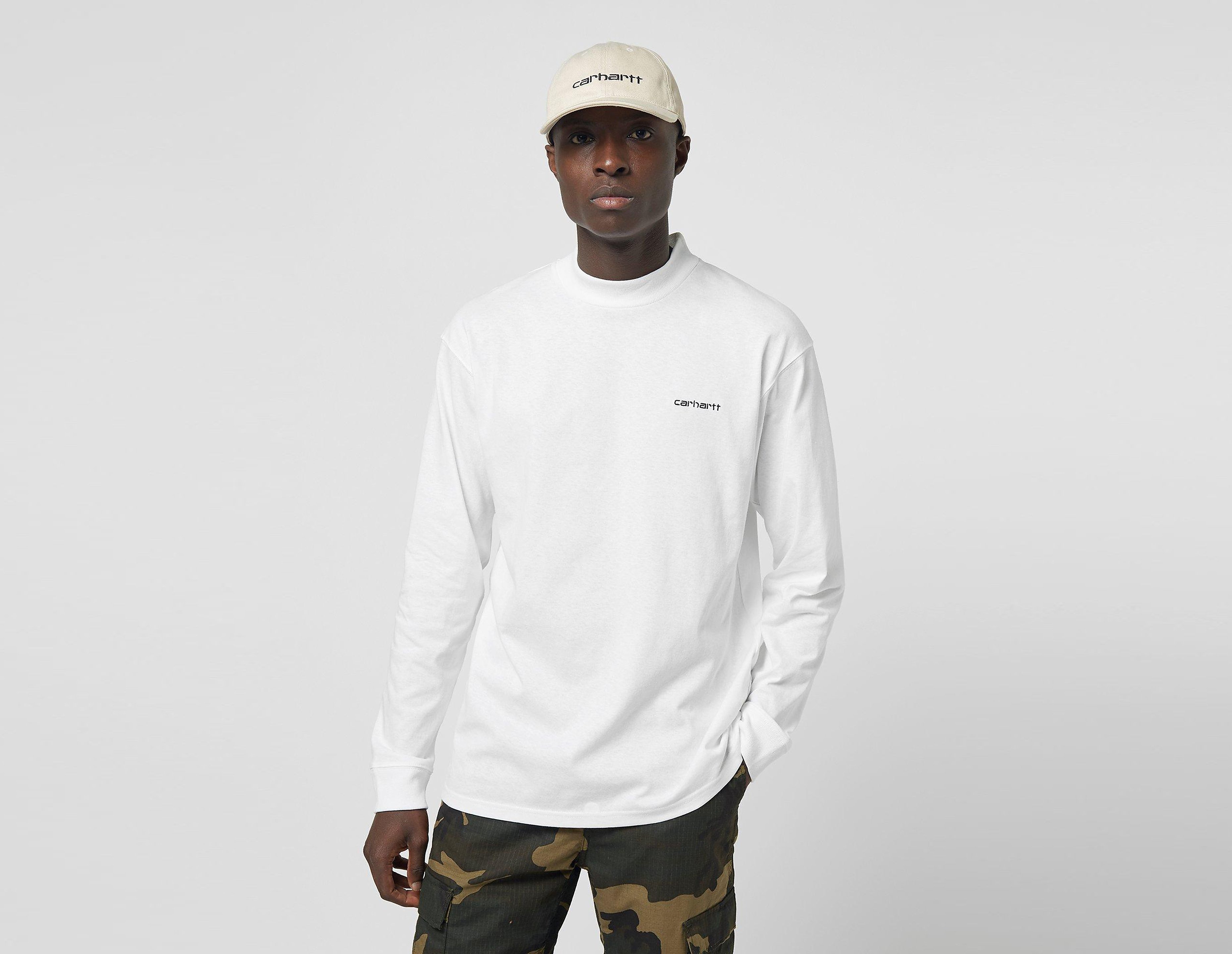 Carhartt WIP Maglietta a maniche lunghe Mock Neck Script Embroidery, bianco