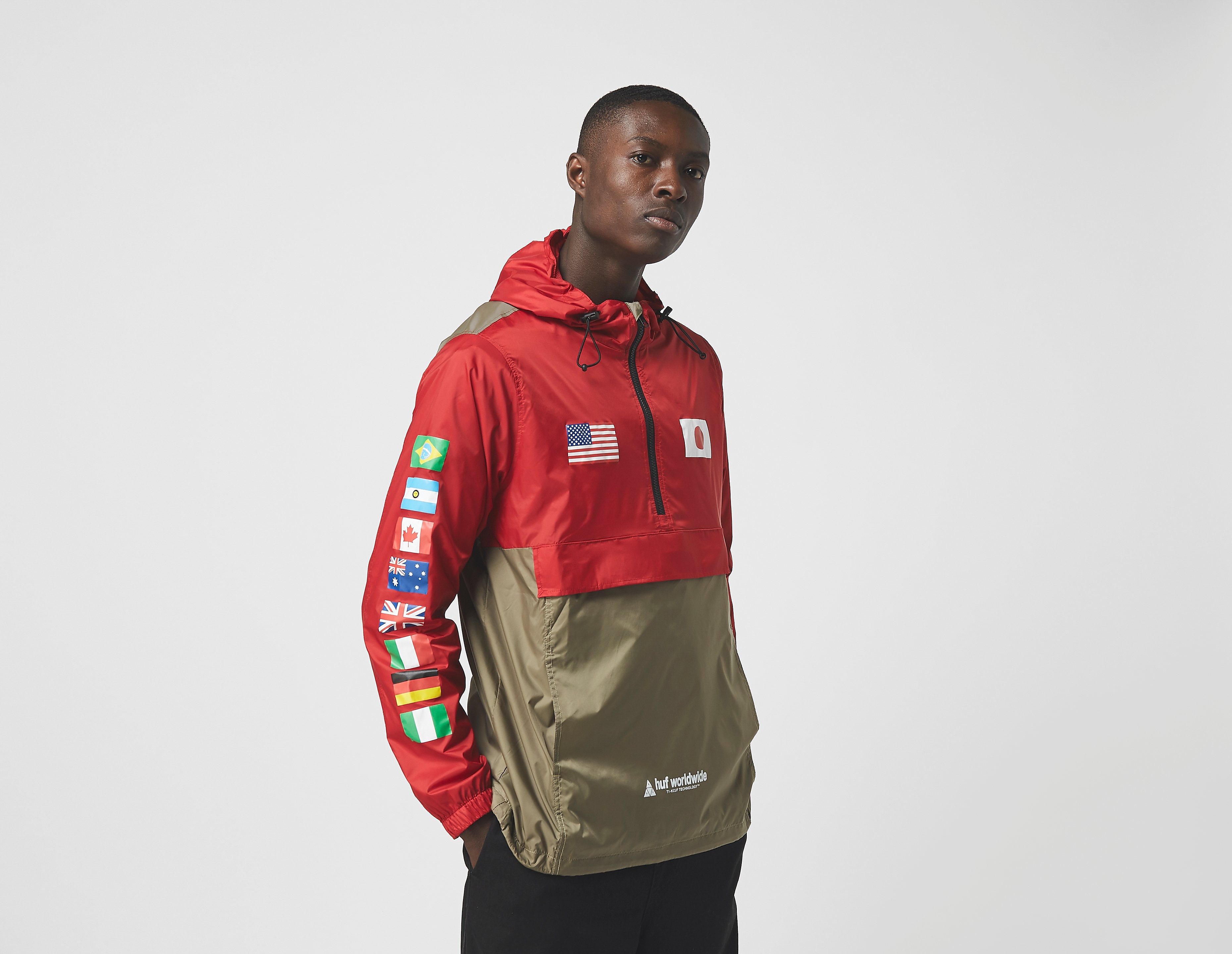 Huf Flags Anorak Jacket, rosso