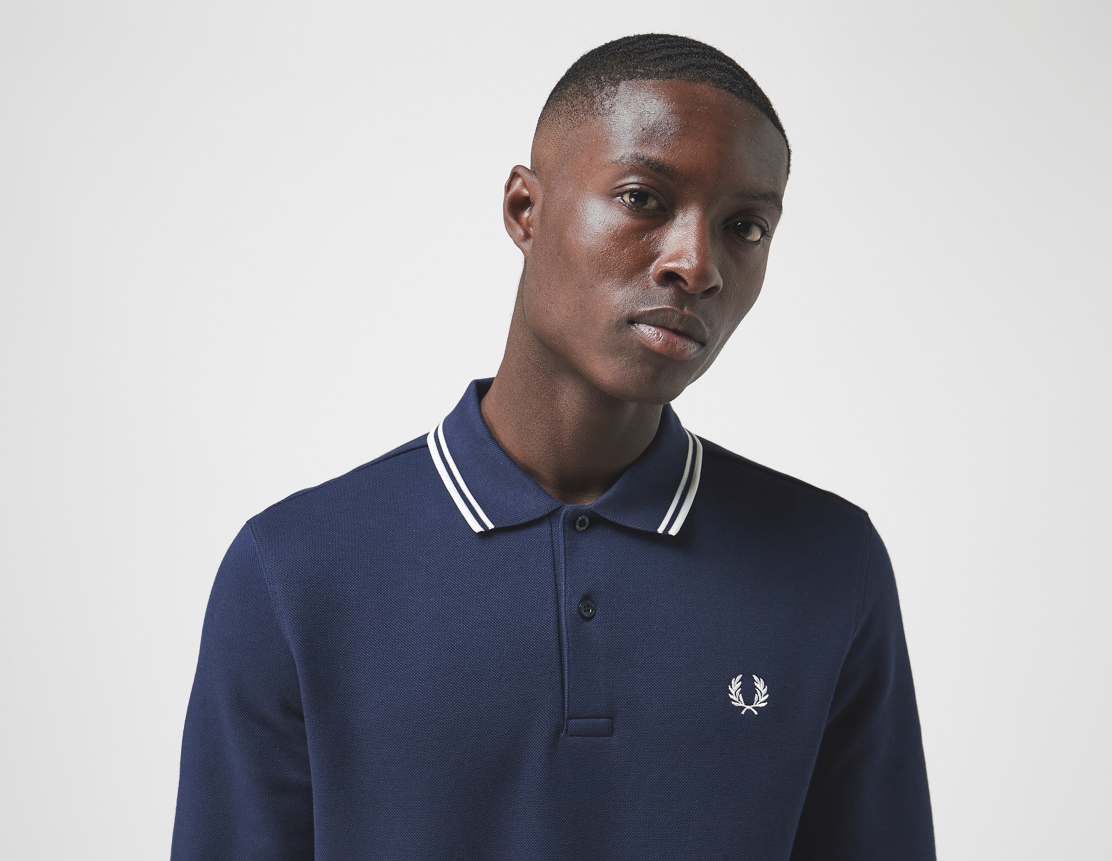 Fred Perry Polo a maniche lunghe Twin Tipped, celeste