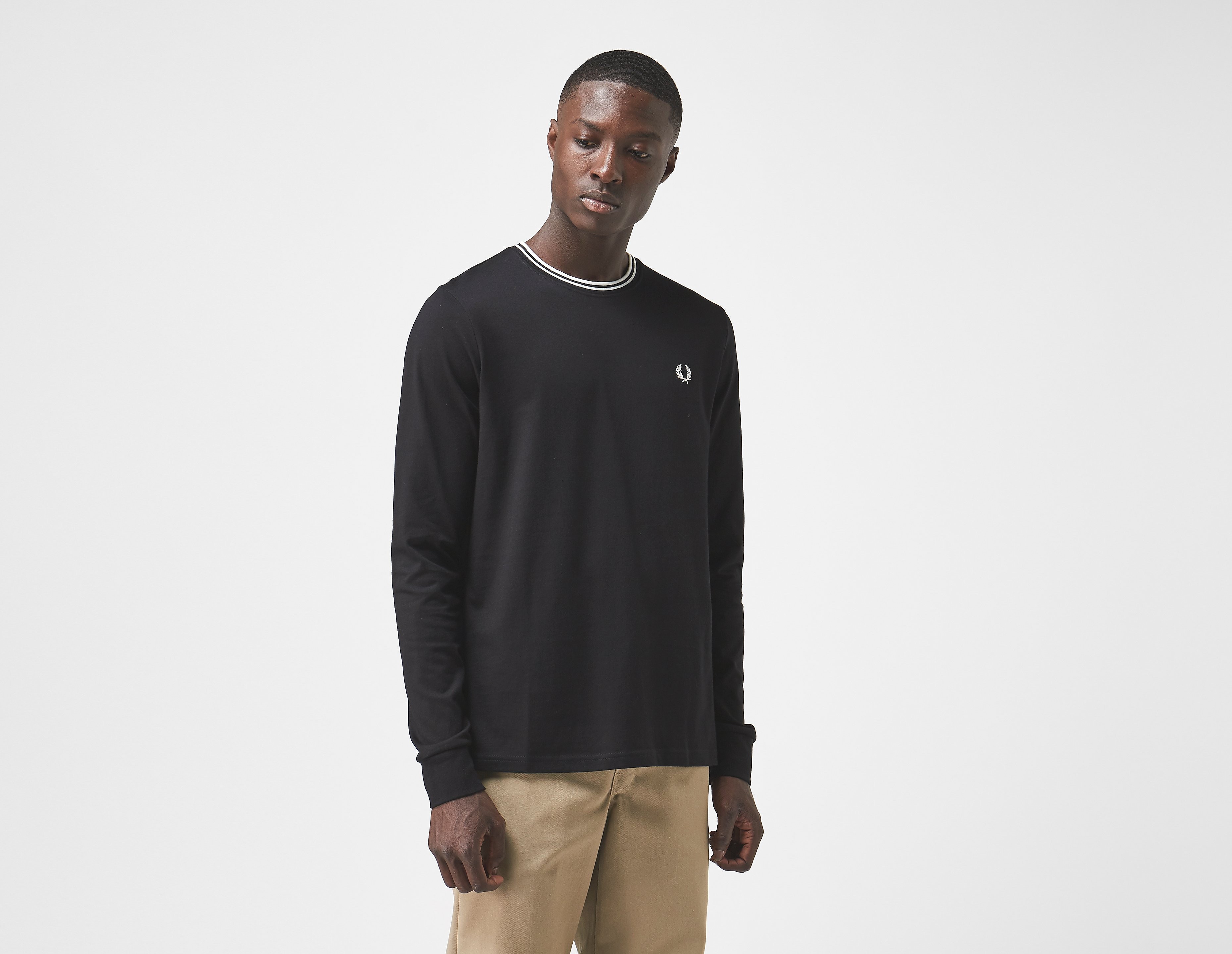 Fred Perry Maglietta a maniche lunghe Twin Tipped, nero