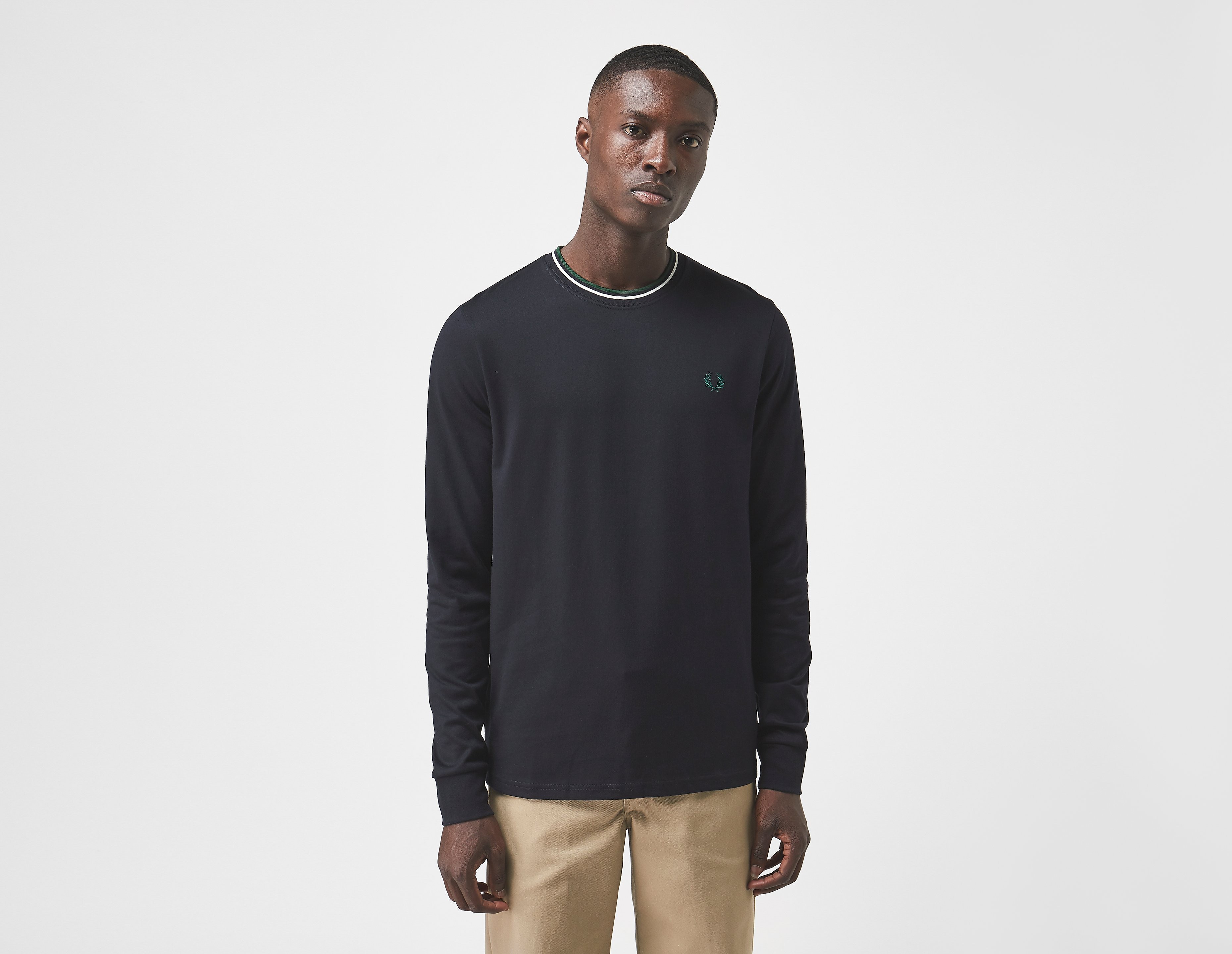 Fred Perry Maglietta a maniche lunghe Twin Tipped, celeste