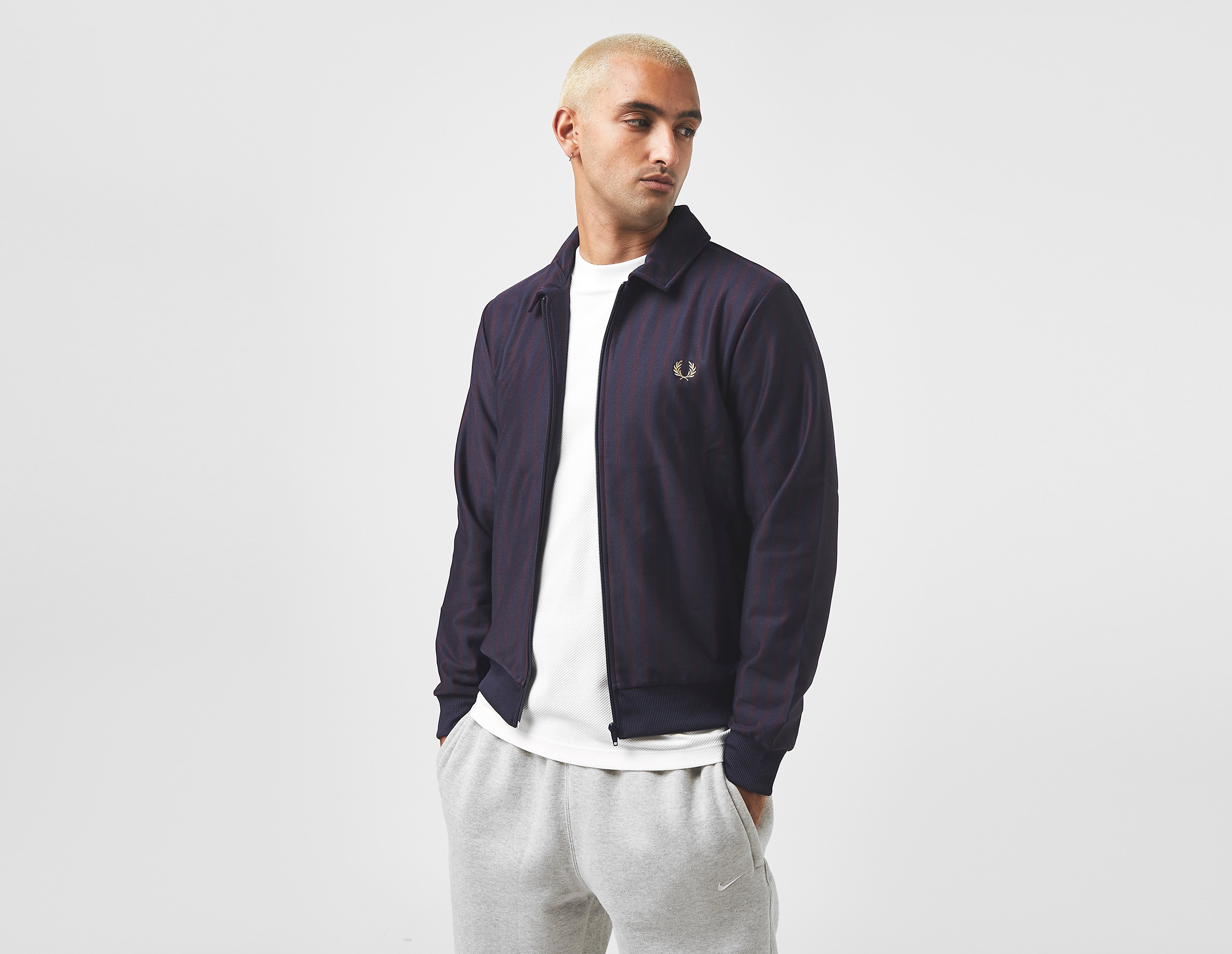 Fred Perry Striped Track Jacket, bleu