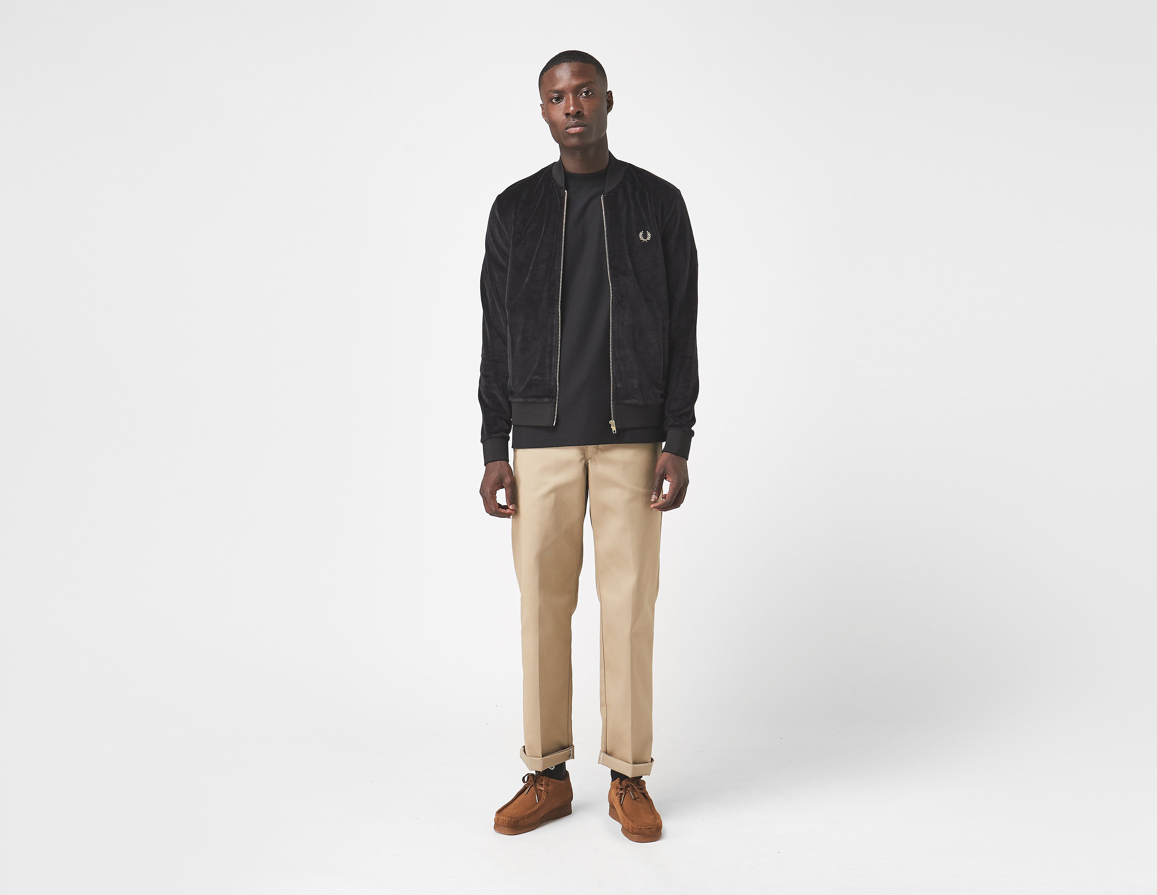 Fred Perry Velour Bomber Jacket, noir
