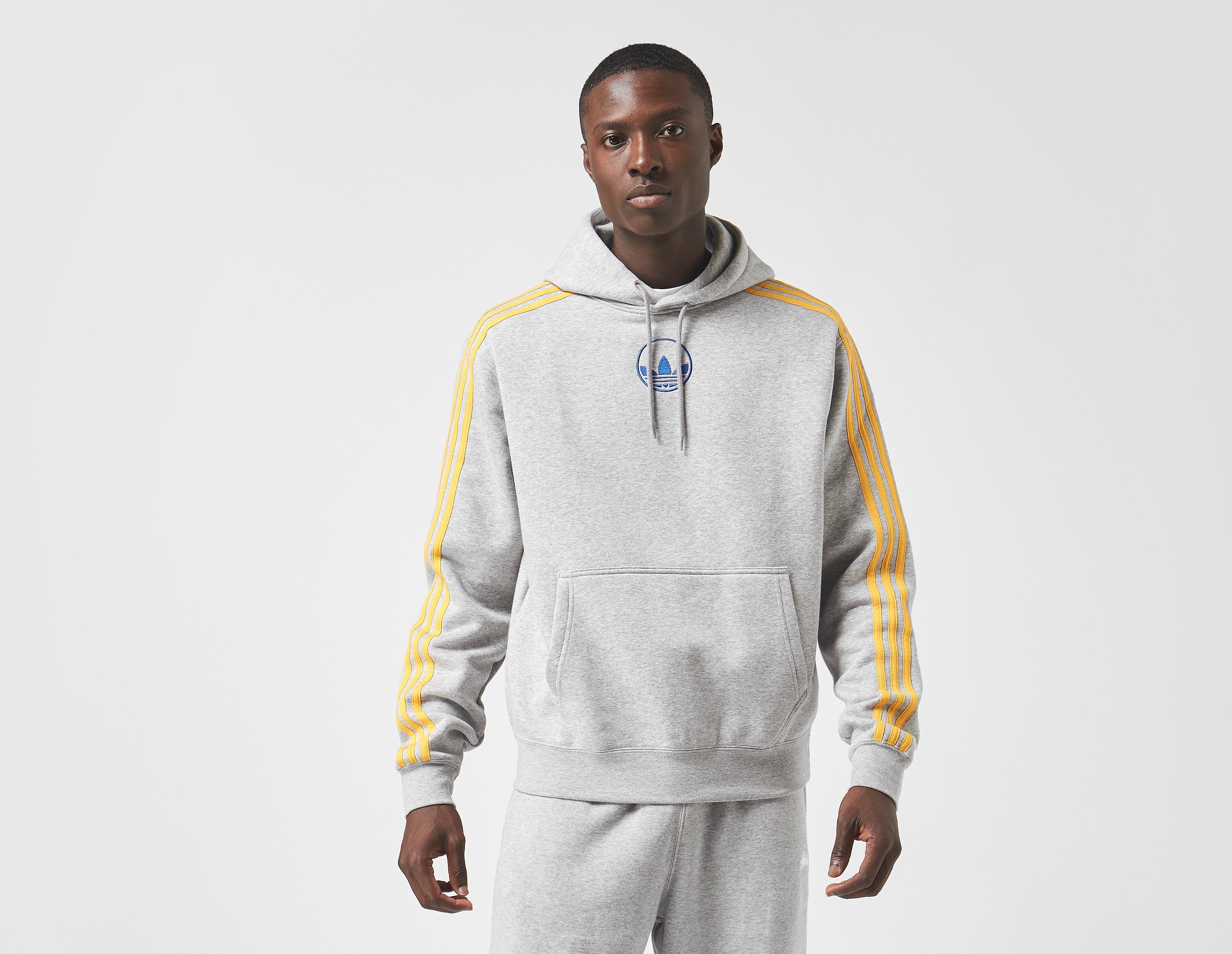 adidas 3 Stripe Circle Hoodie, grigio