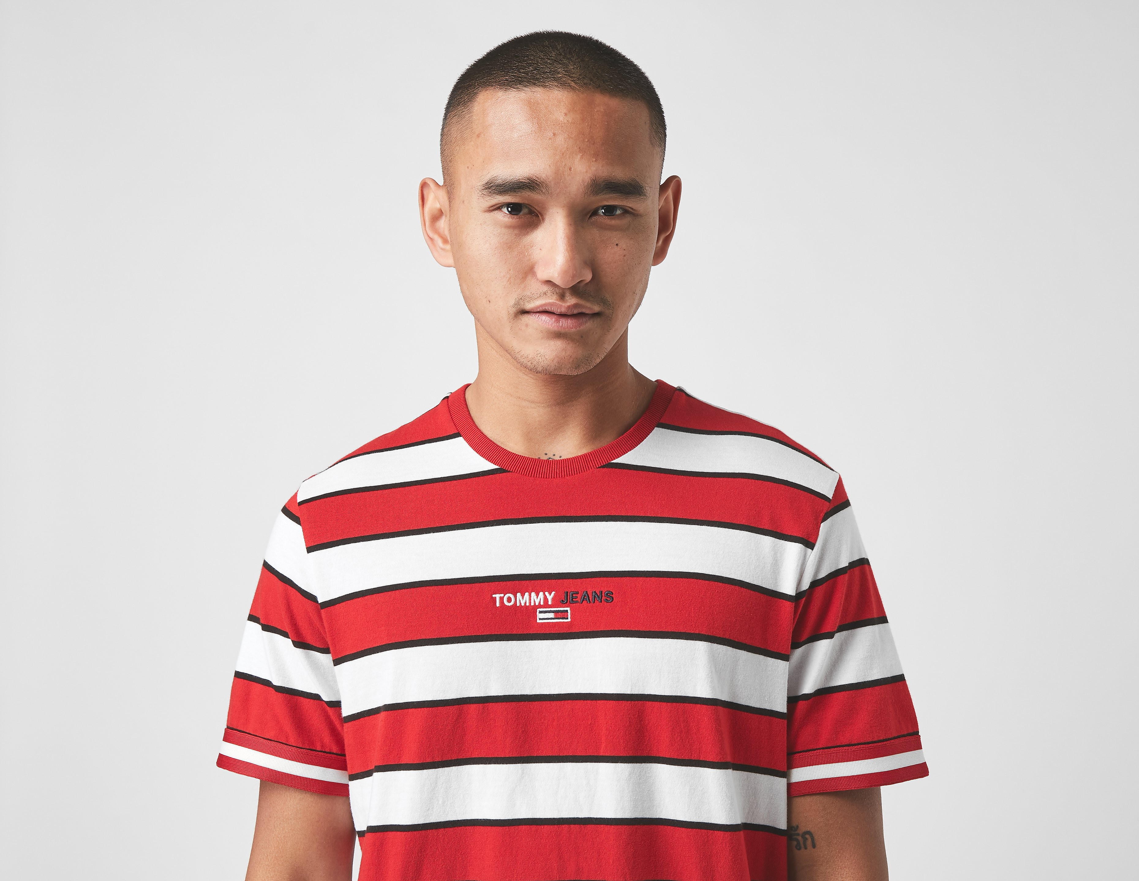 Tommy Jeans Maglietta Logo Embroidery Mixed Stripe