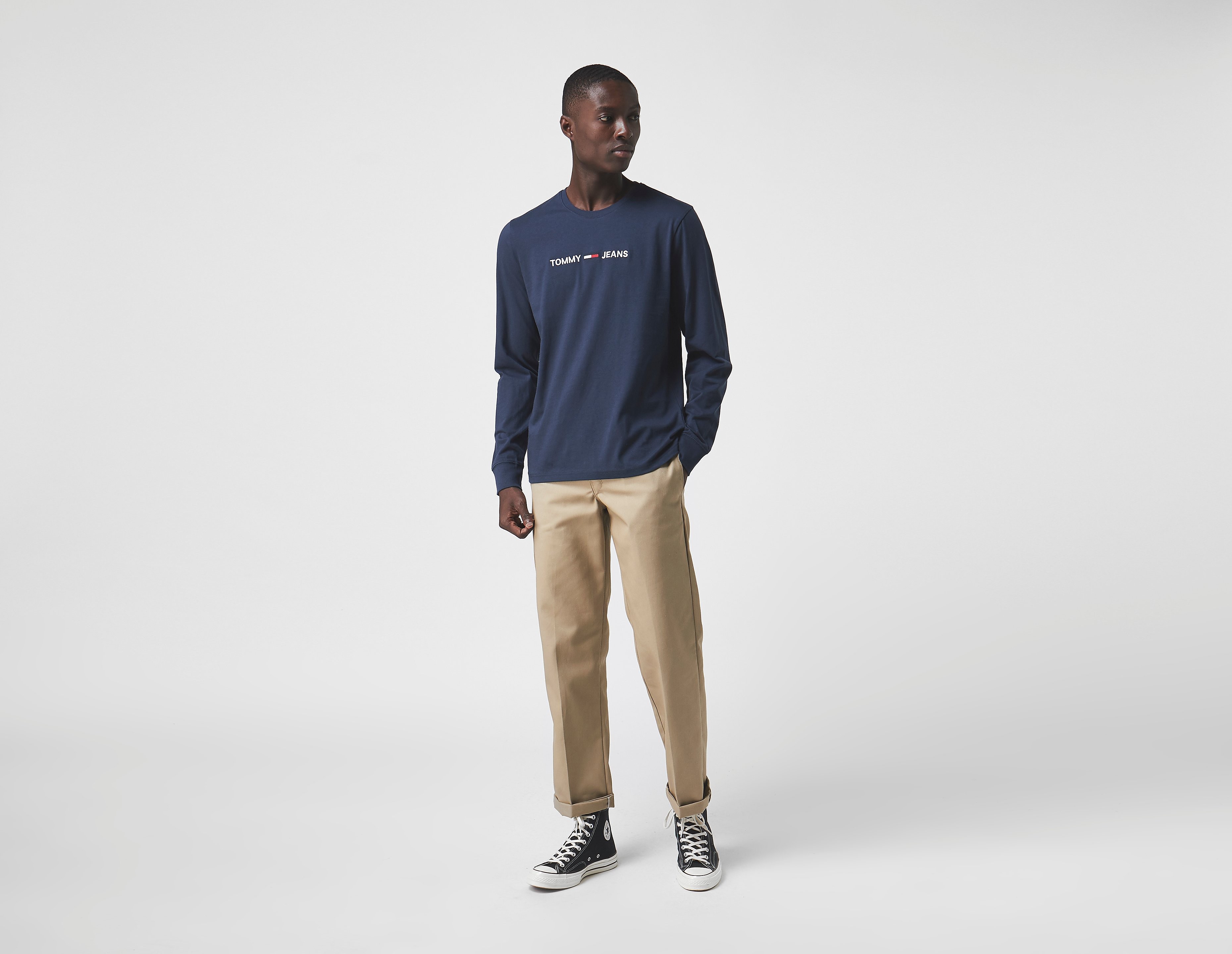 Tommy Jeans Maglietta a maniche lunghe Straight Logo, celeste