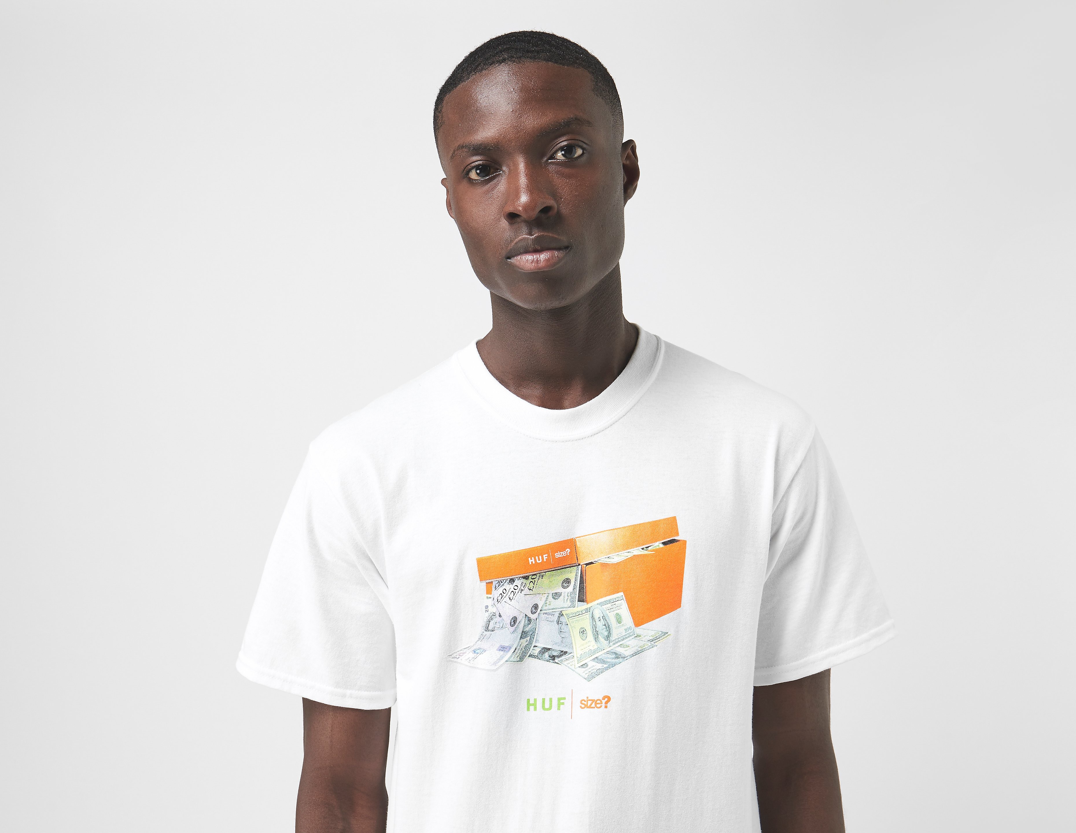 Huf x size? Stash Box T-Shirt - Esclusiva size?, bianco