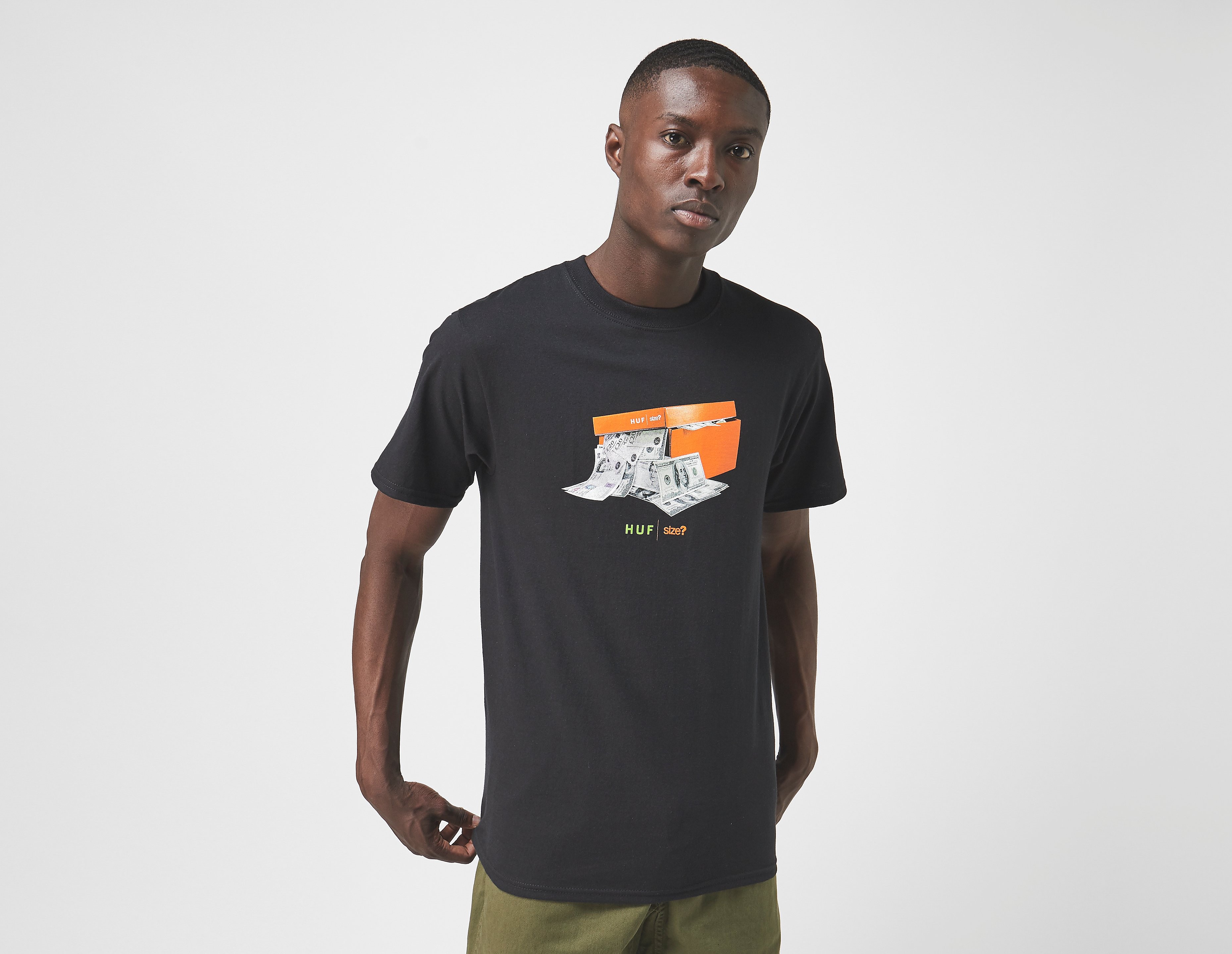 Huf x size? Stash Box T-Shirt - Esclusiva size?, nero