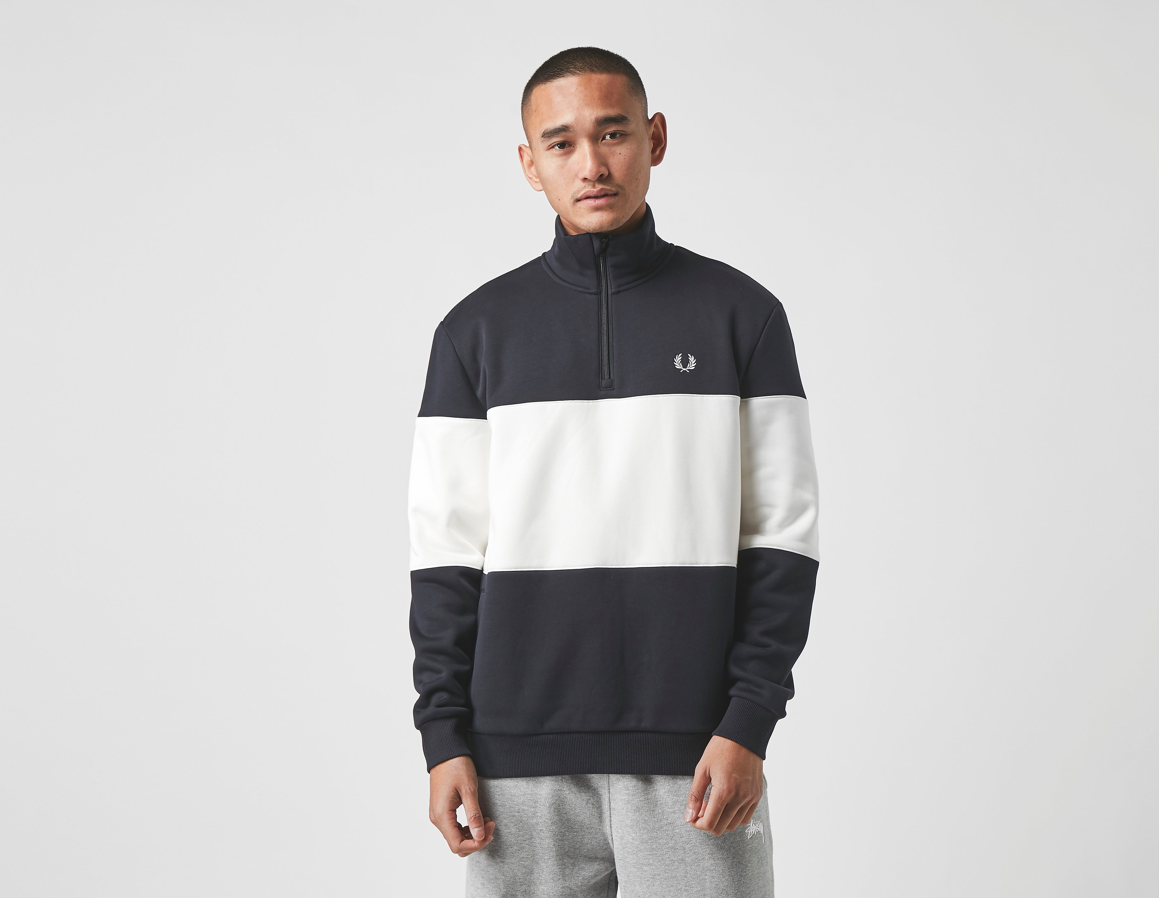 Fred Perry Colourblock Half Zip Sweatshirt