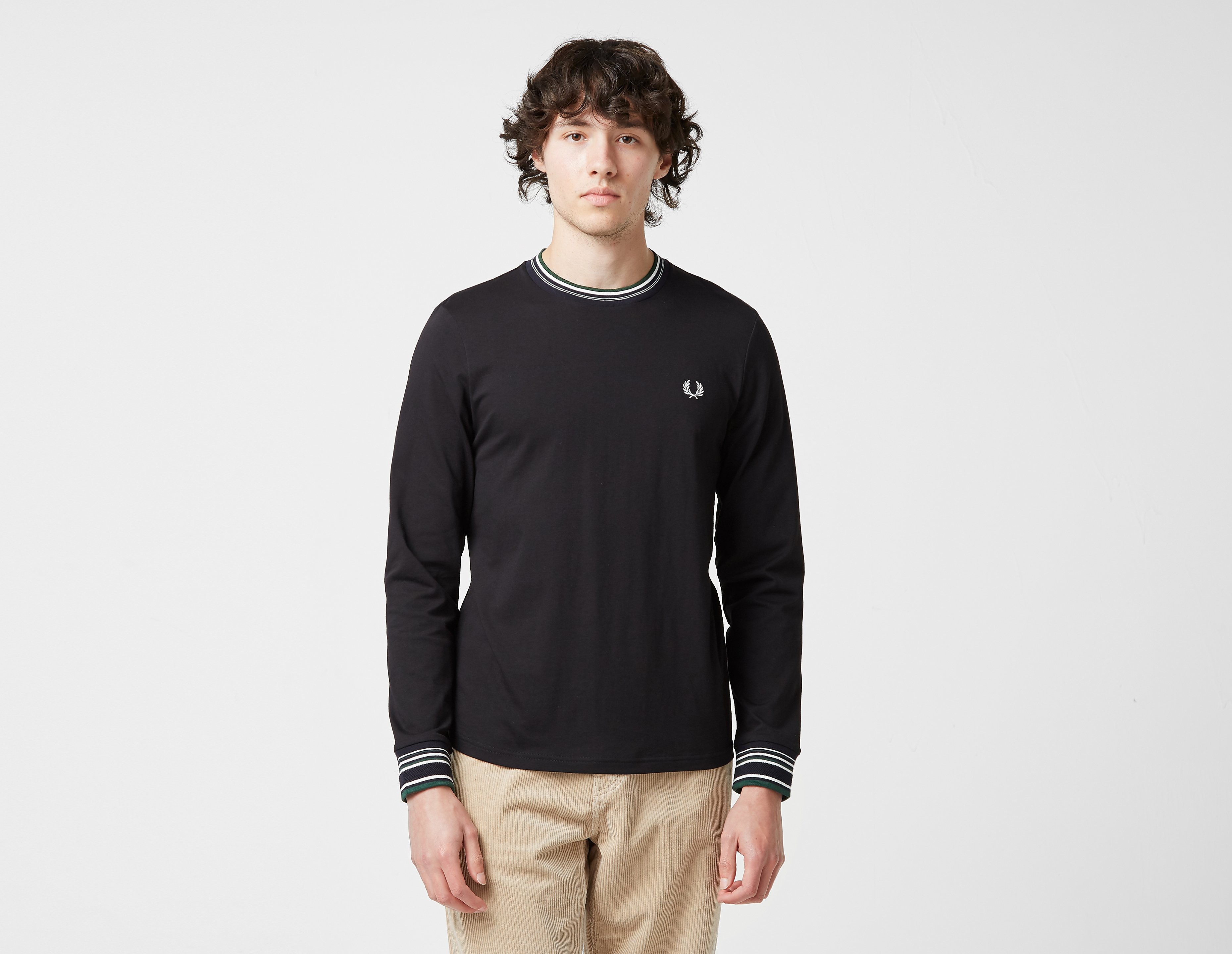 Fred Perry Long Sleeve Stripe Trim T-Shirt