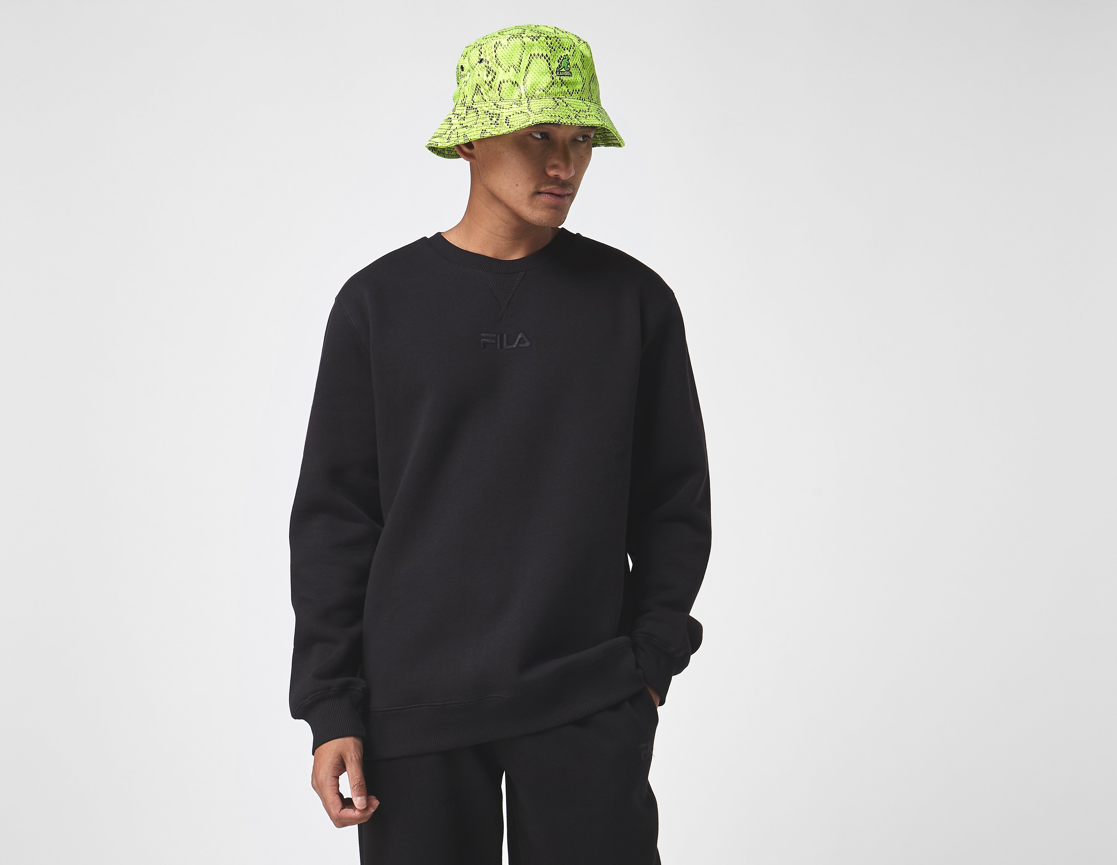 Fila Logo Crew Sweatshirt, nero