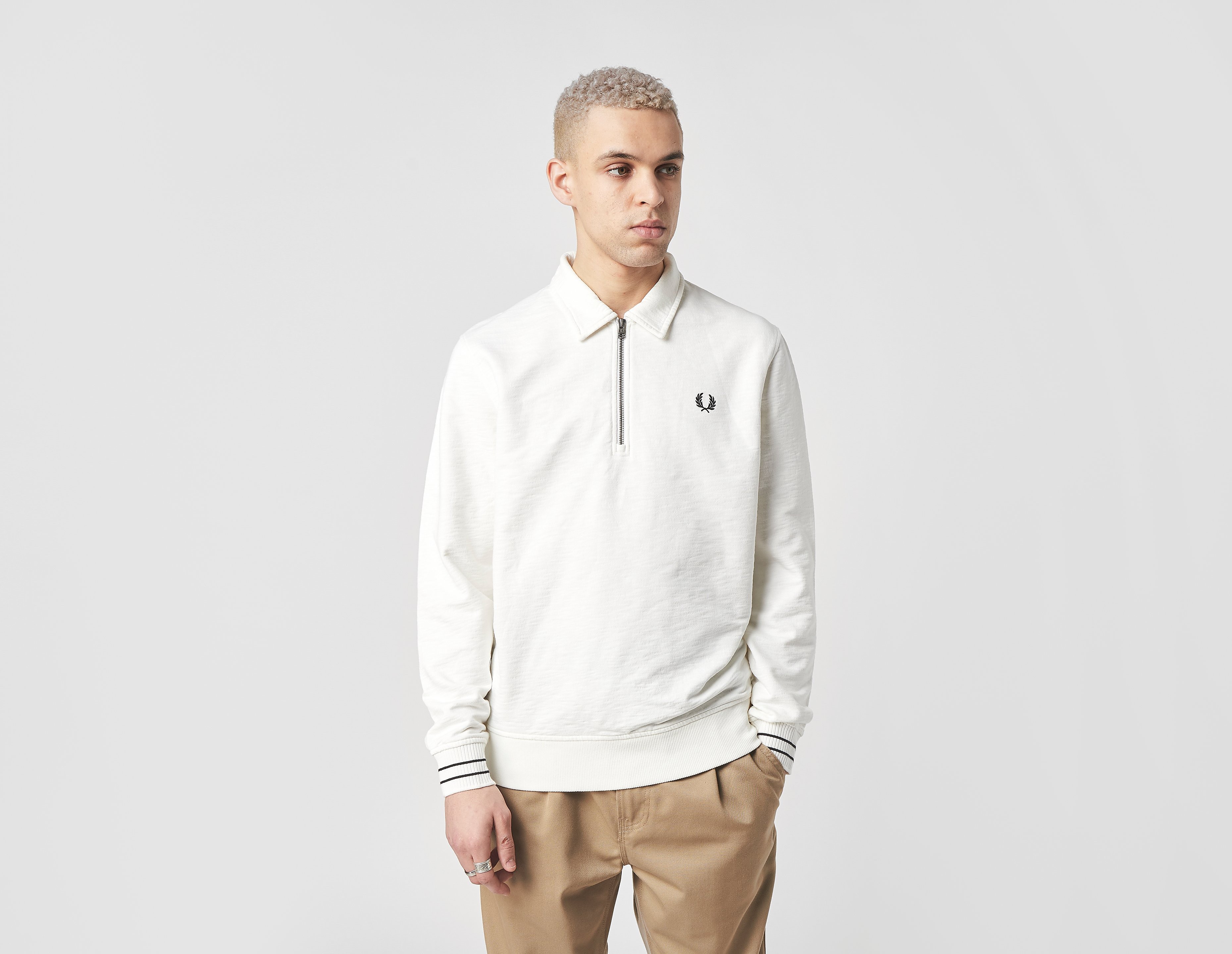 Fred Perry Zip Neck Collar Sweatshirt