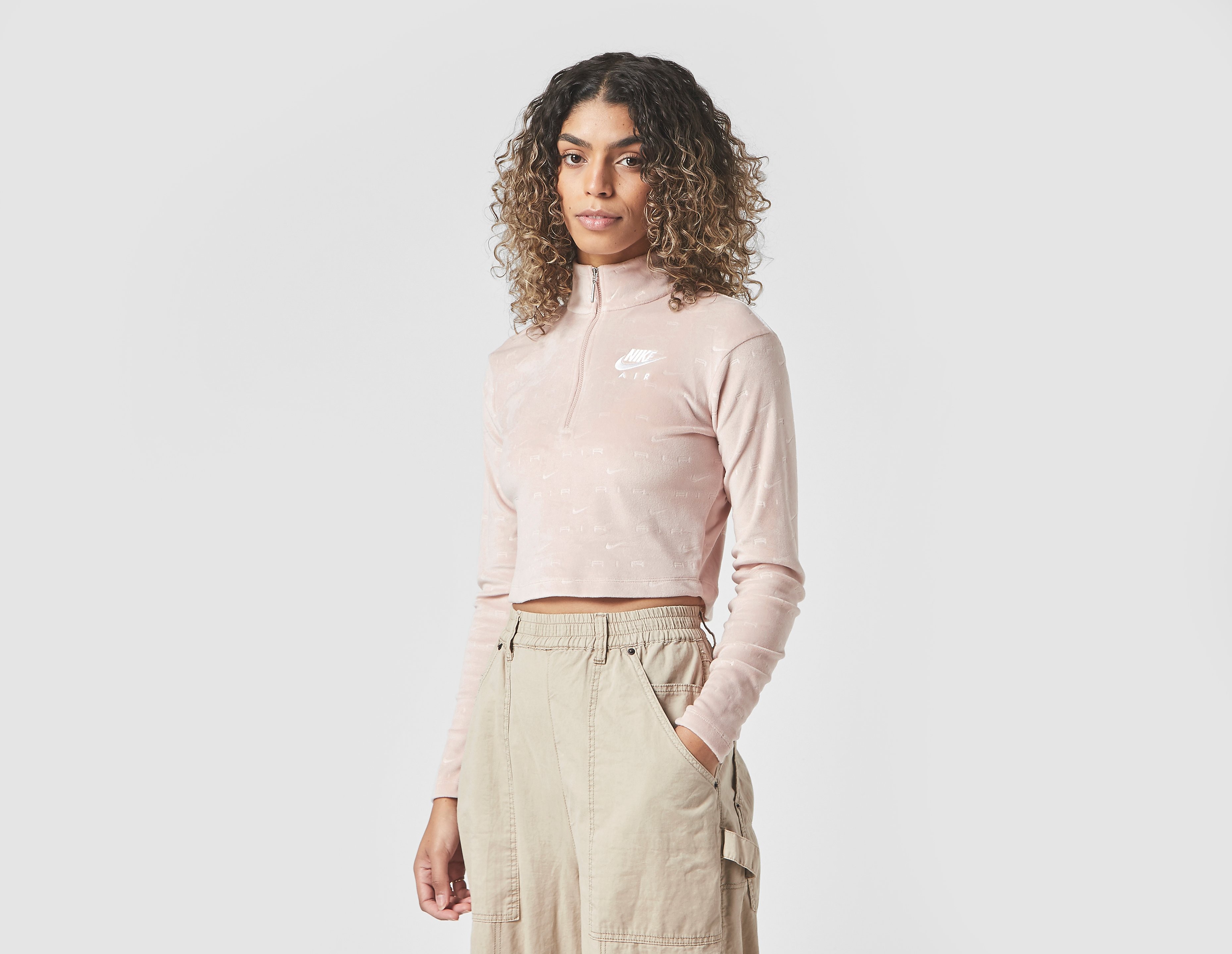 Nike Haut à manches longues et 1/4 de zip en velours Nike Air pour Femme