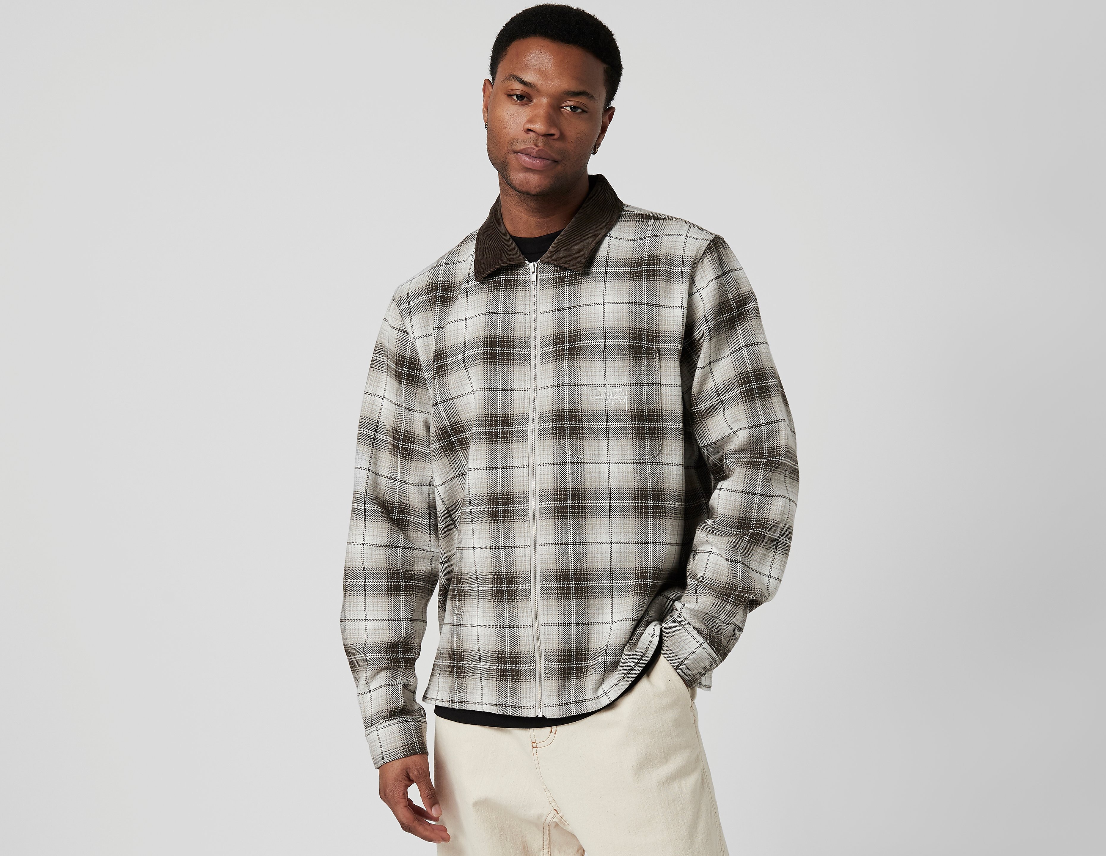 Stussy Frank Plaid Zip Long Sleeve Shirt