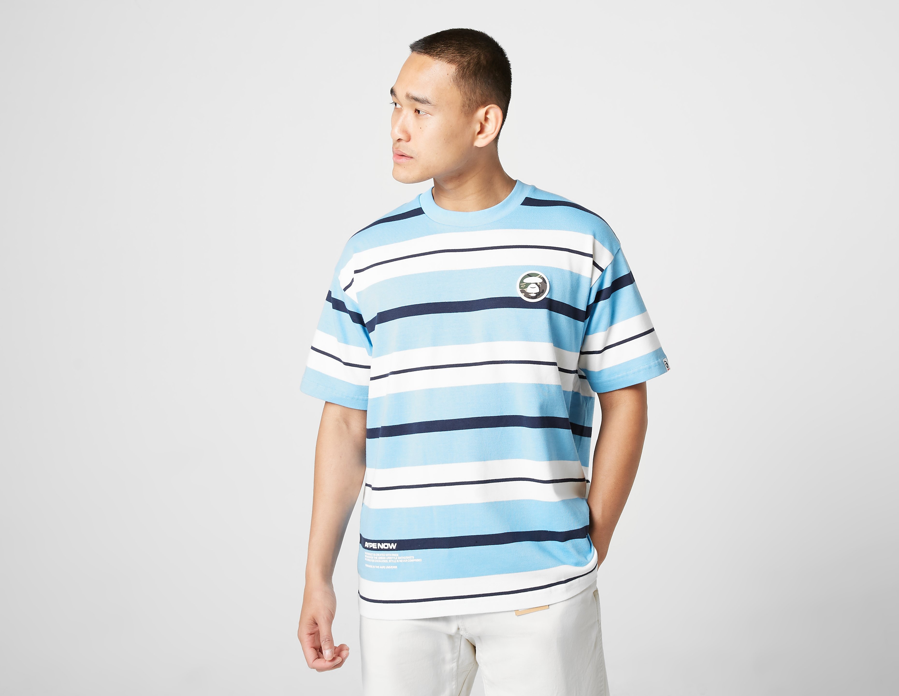 AAPE By A Bathing Ape Badge Stripe T-Shirt