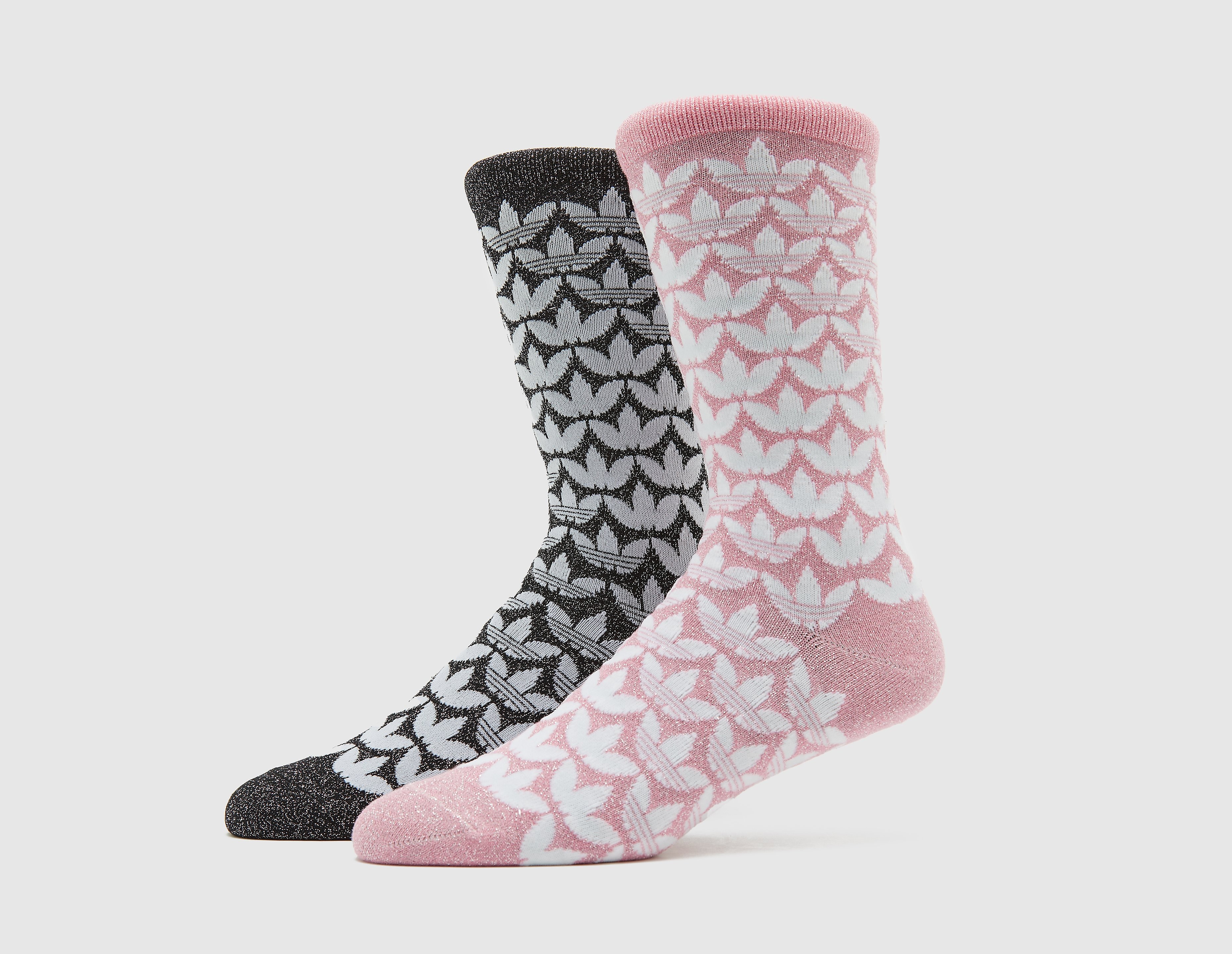 adidas Originals Monogram Full Glitter Crew Socks (2-Pack)