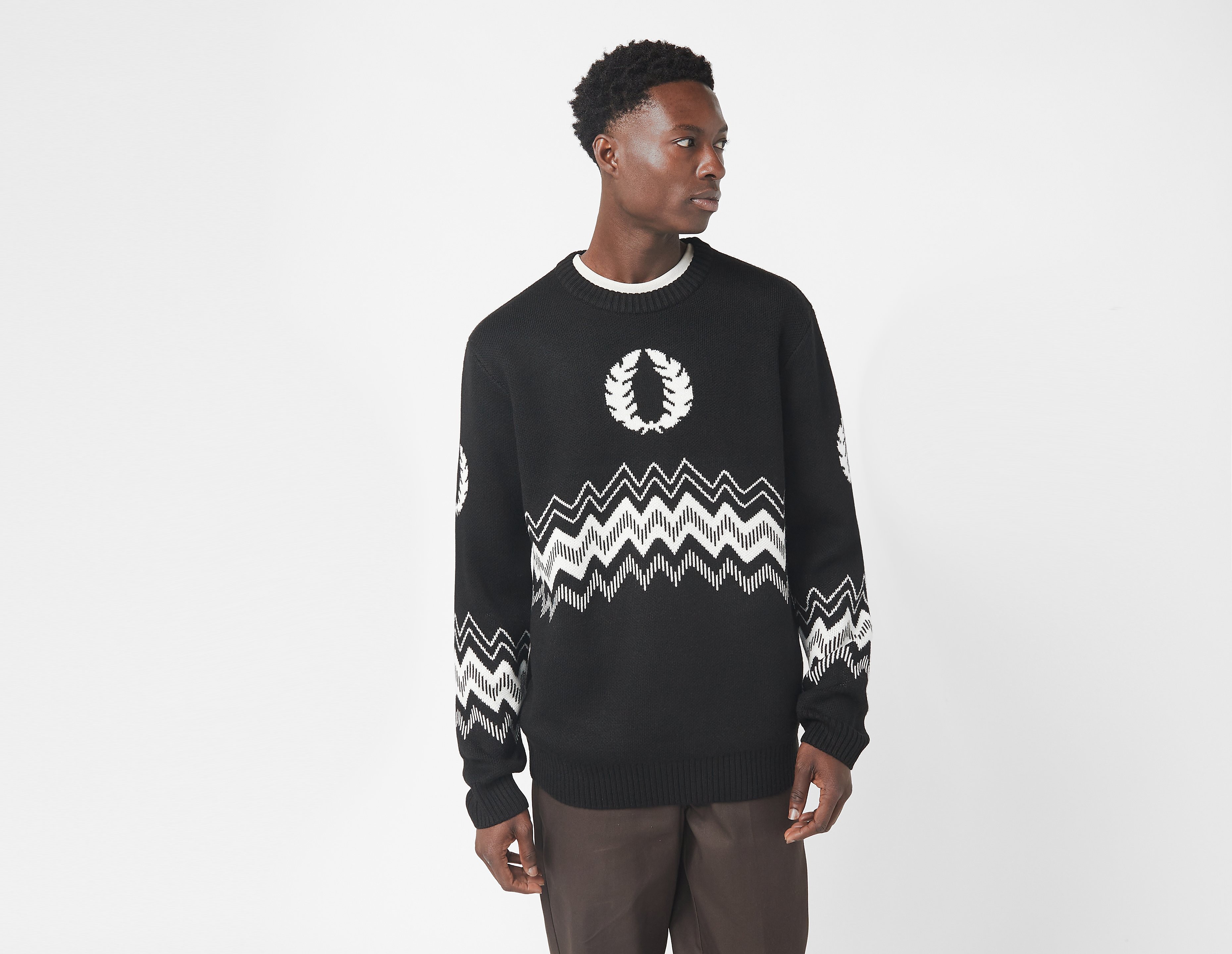 Fred Perry Jacquard Crew Neck Jumper