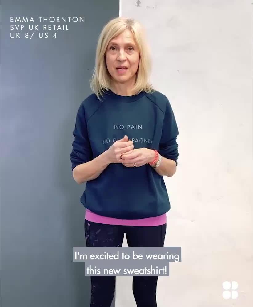 no pain no champagne sweatshirt sweaty betty