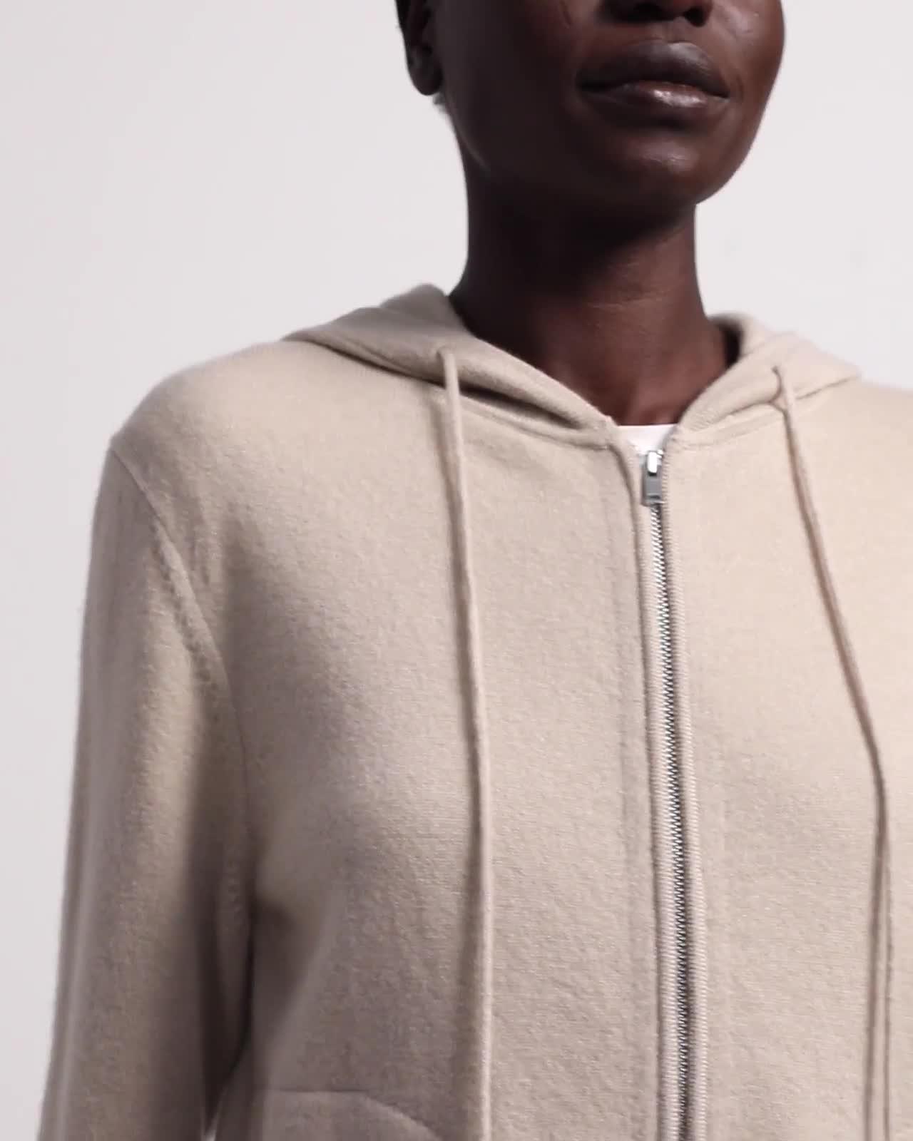 cashmere zip up hoodie womens