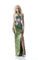 SEQUIN EMBROIDERY CUT-OUT EVENING DRESS video thumbnail