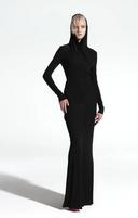 LOOSE MICROCOSTA JERSEY HOODED EVENING DRESS video thumbnail