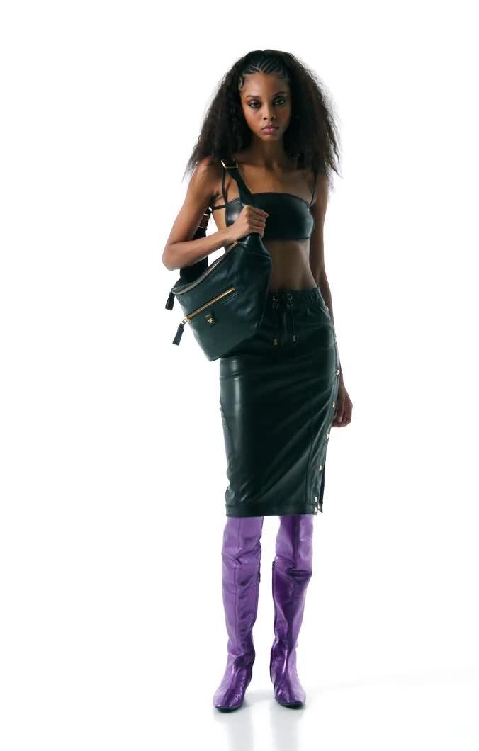 NEW PLONGE LEATHER SKIRT video thumbnail