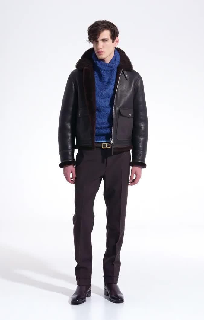 TUMBLED GRAIN SHEARLING BLOUSON video thumbnail